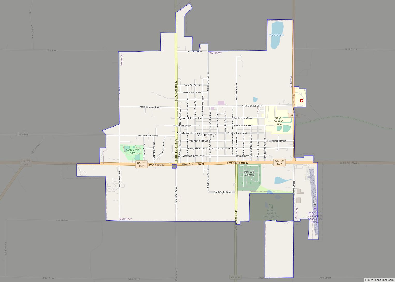 Map of Mount Ayr city