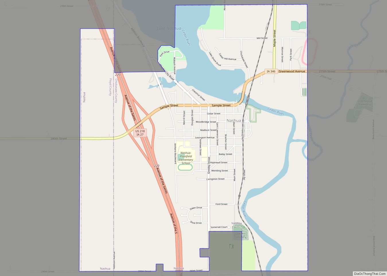 Map of Nashua city