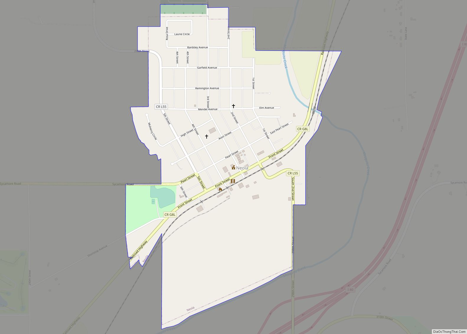 Map of Neola city