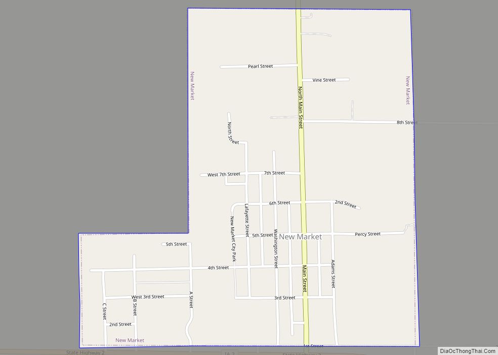 Map of New Market city, Iowa