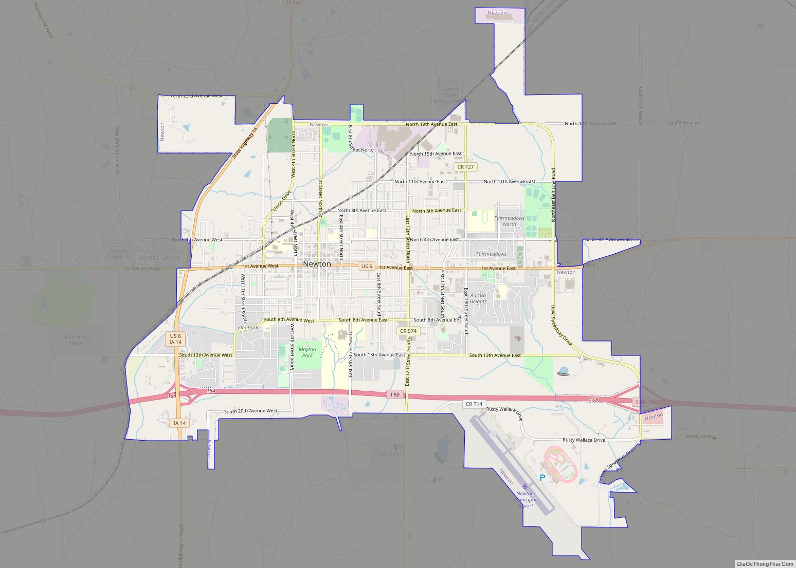 Map of Newton city, Iowa