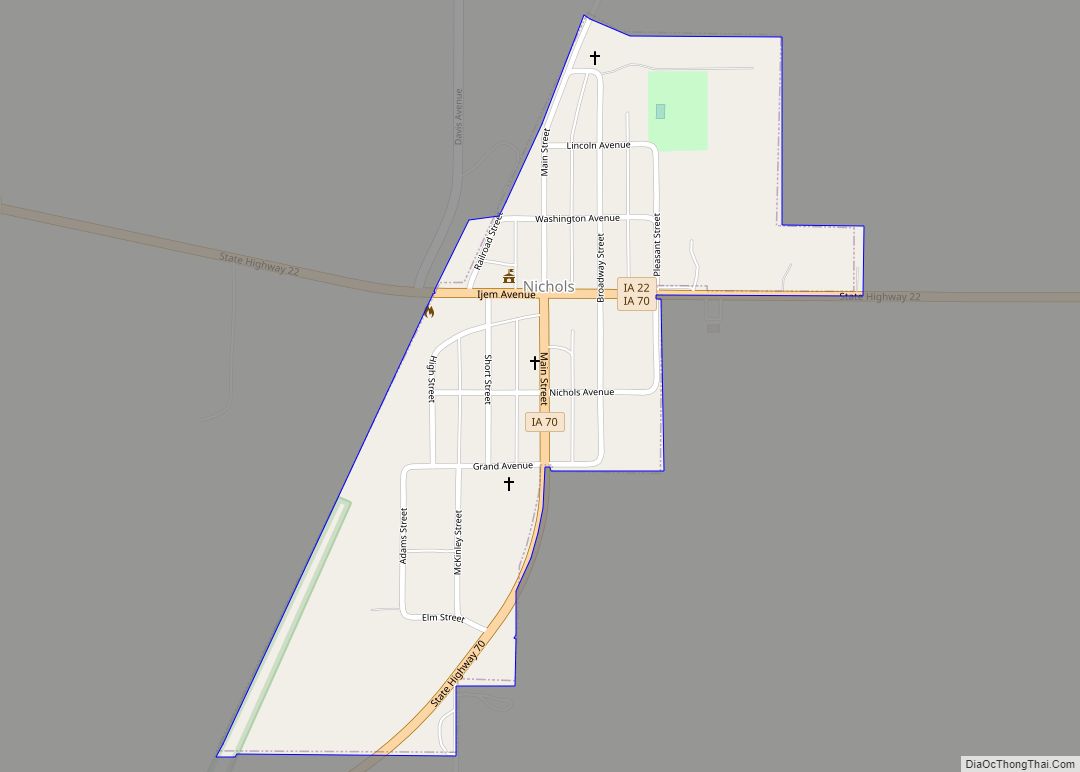 Map of Nichols city