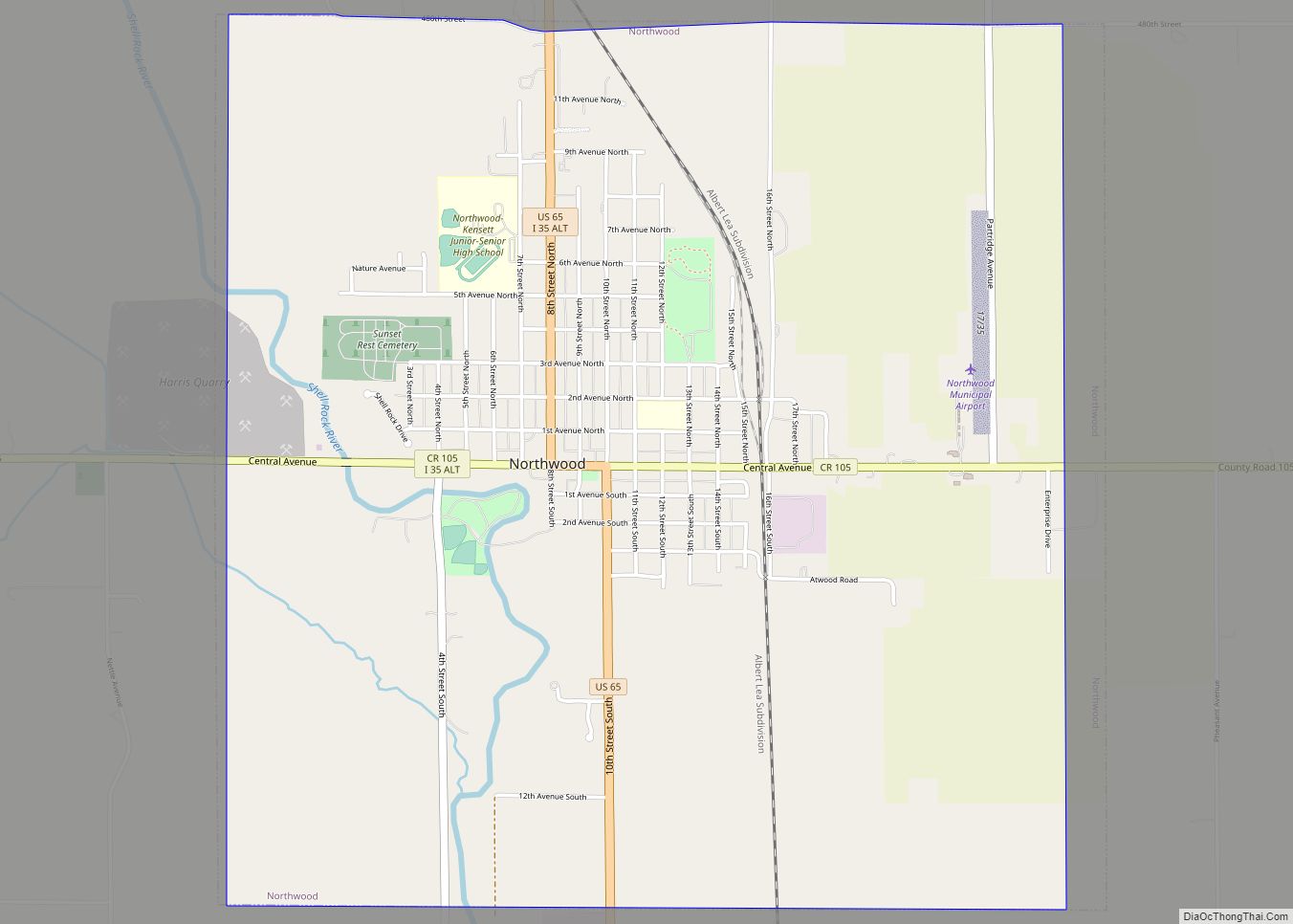 Map of Northwood city