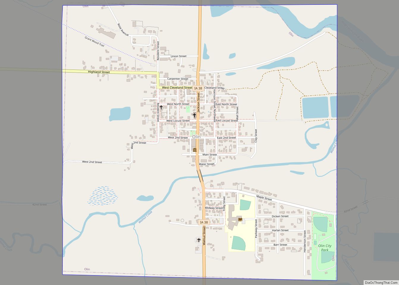 Map of Olin city