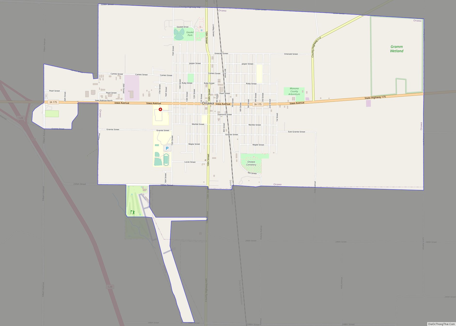 Map of Onawa city