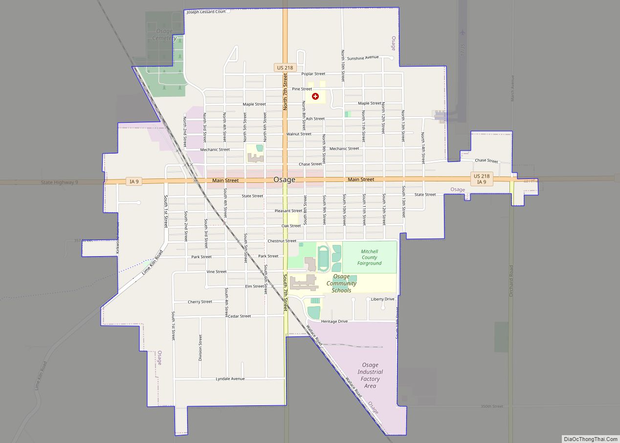 Map of Osage city