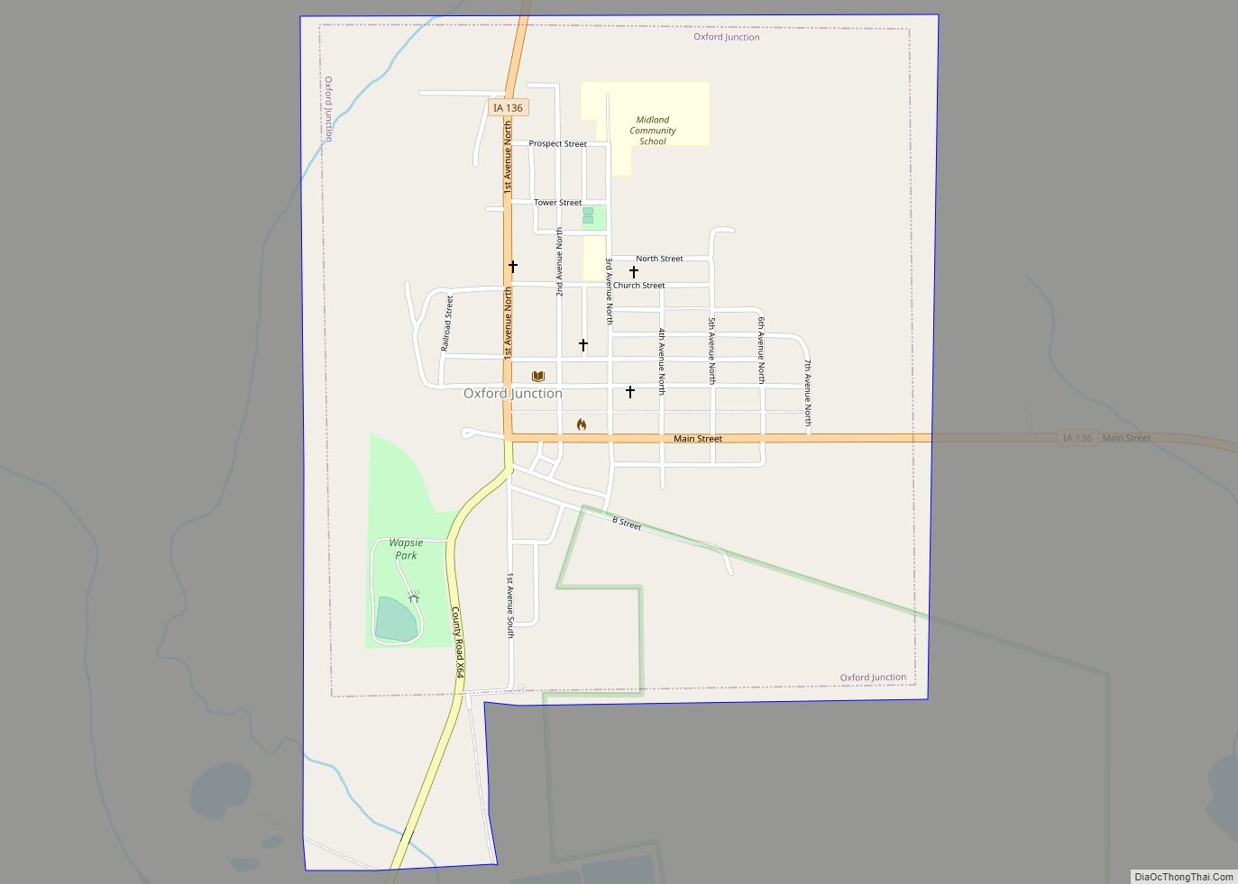 Map of Oxford Junction city