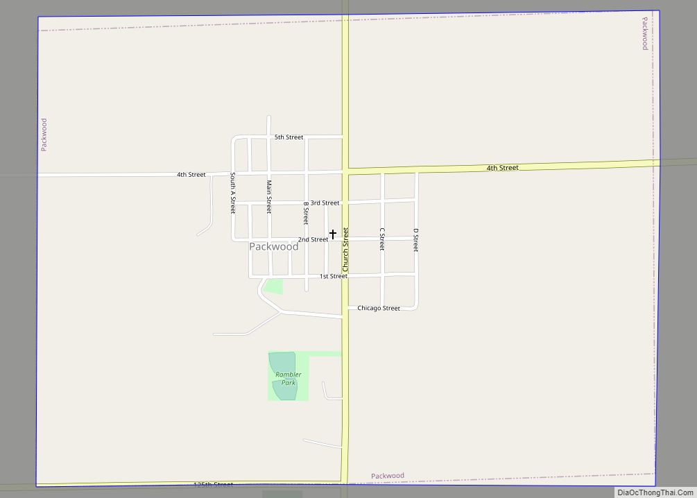 Map of Packwood city, Iowa