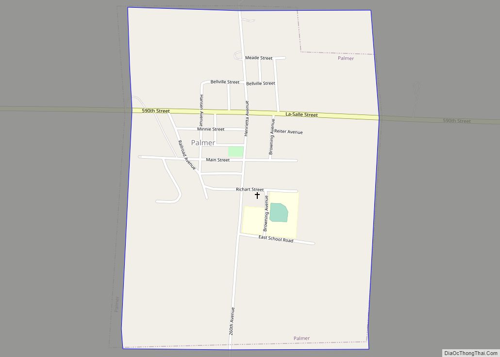 Map of Palmer city, Iowa