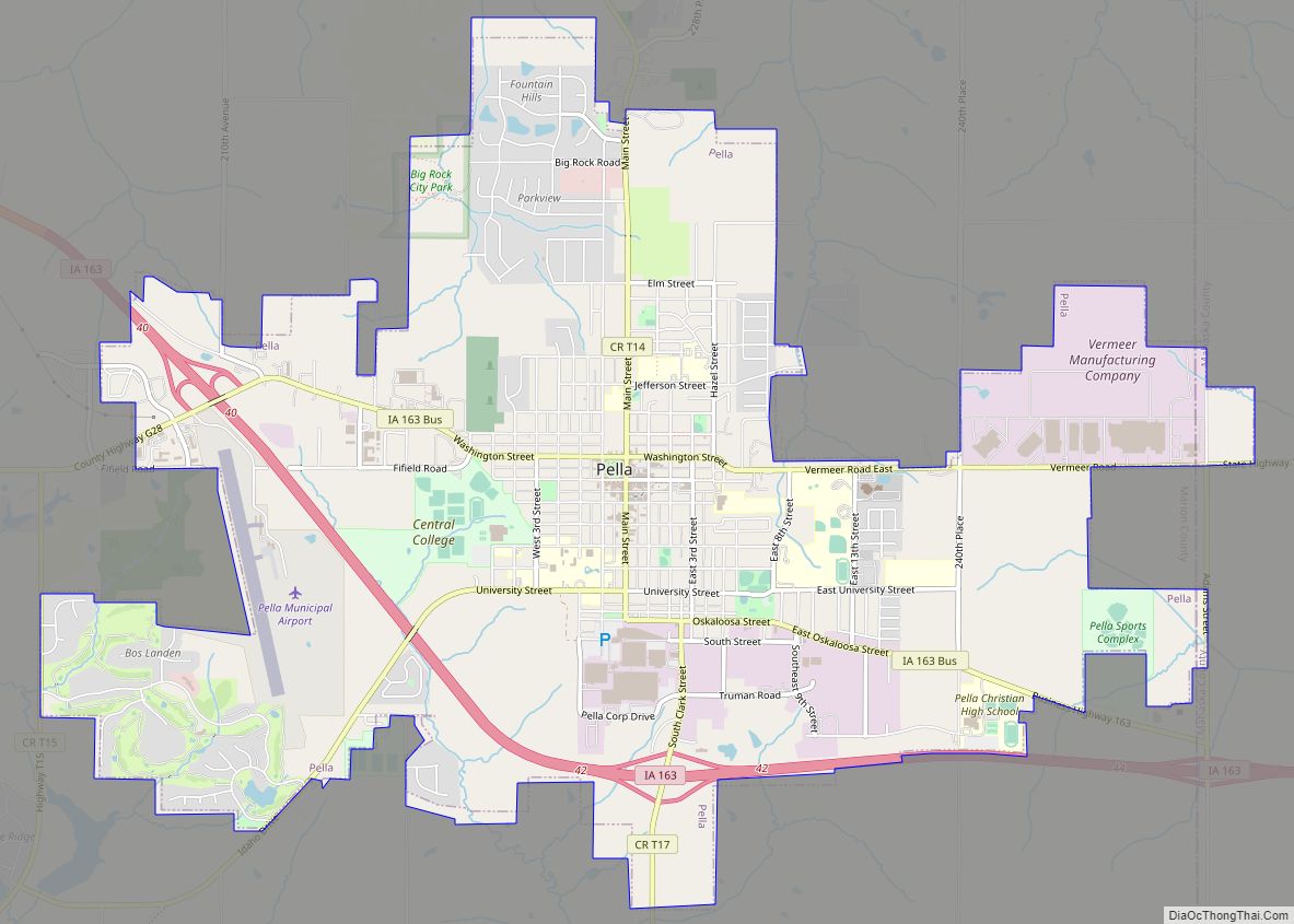 Map of Pella city
