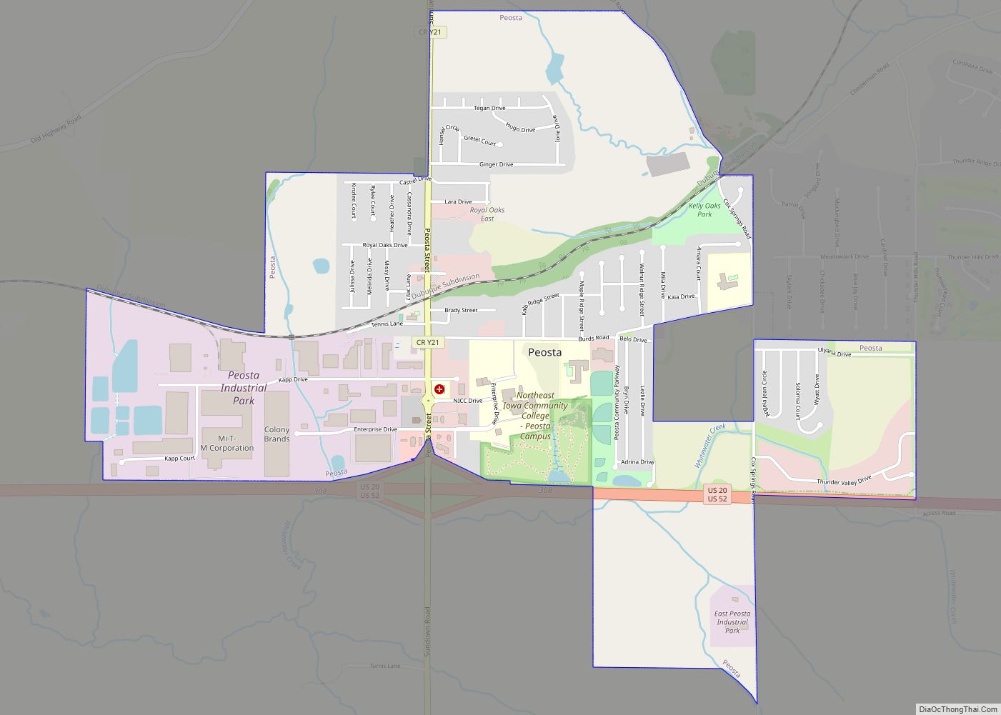 Map of Peosta city