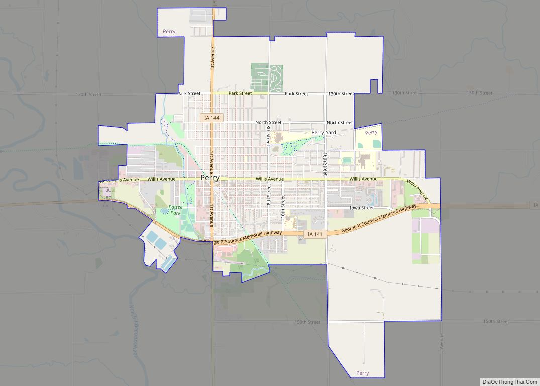 Map of Perry city, Iowa