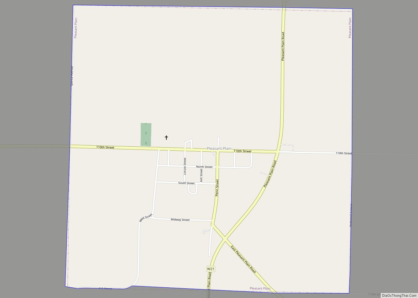 Map of Pleasant Plain city