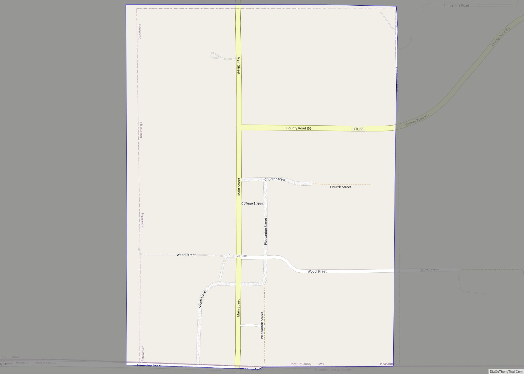 Map of Pleasanton city, Iowa
