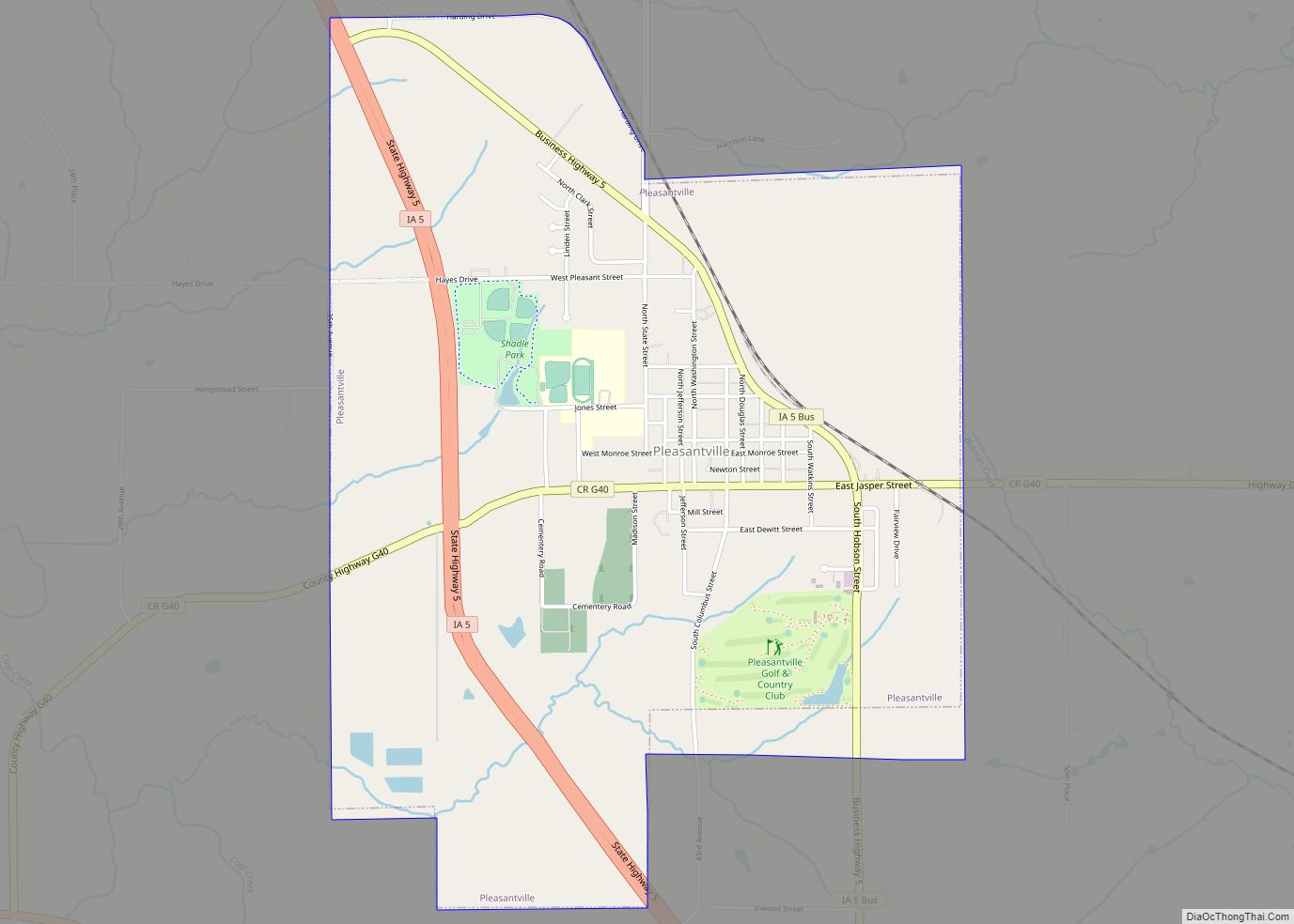 Map of Pleasantville city