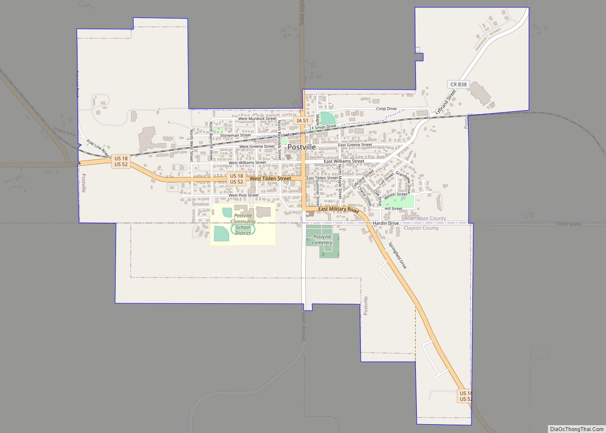 Map of Postville city