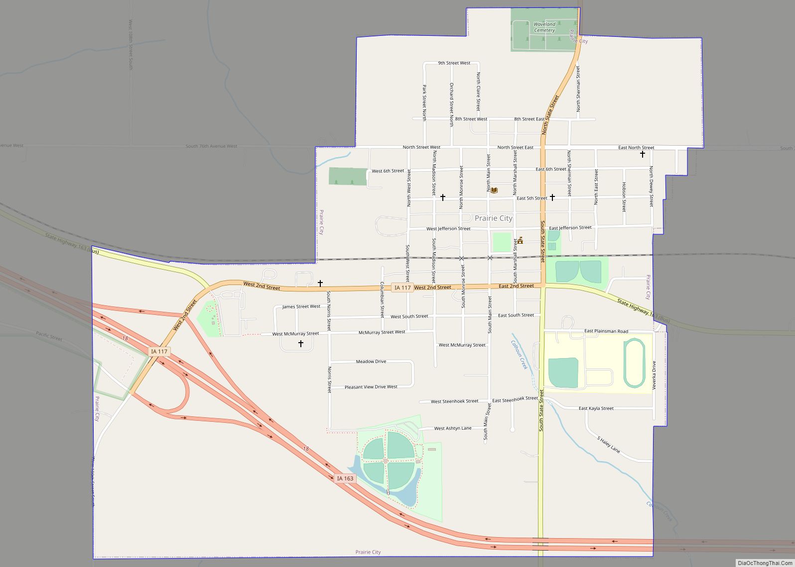 Map of Prairie City city