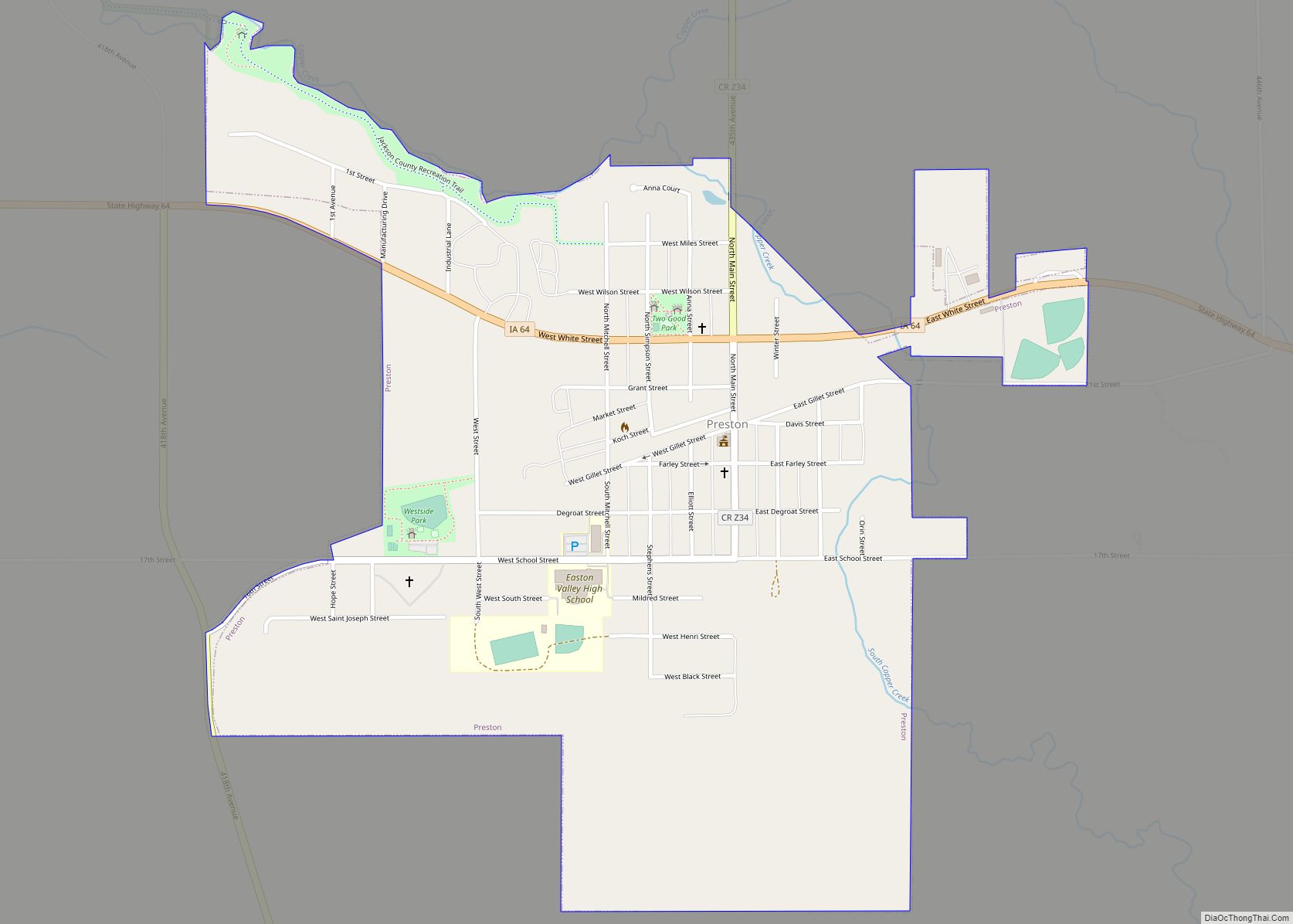 Map of Preston city