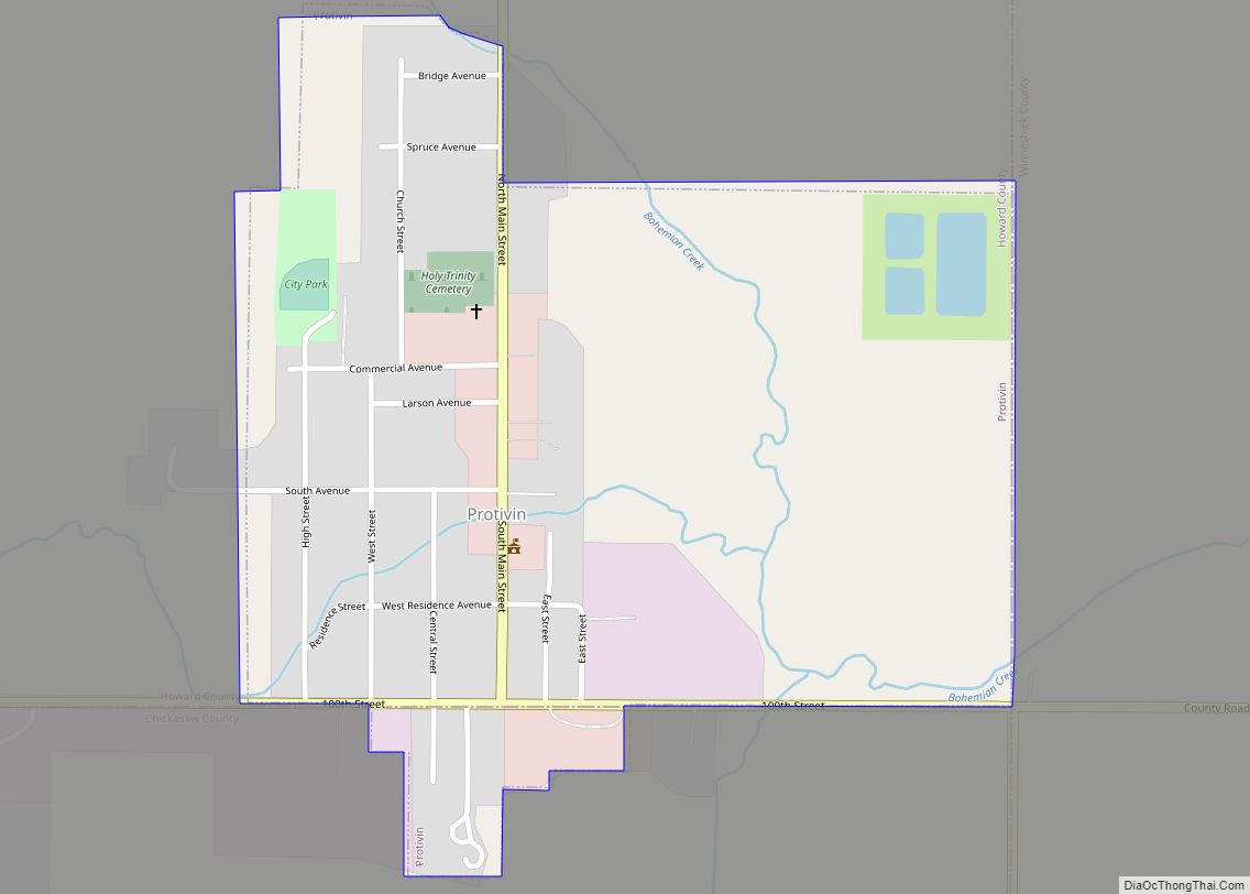 Map of Protivin city