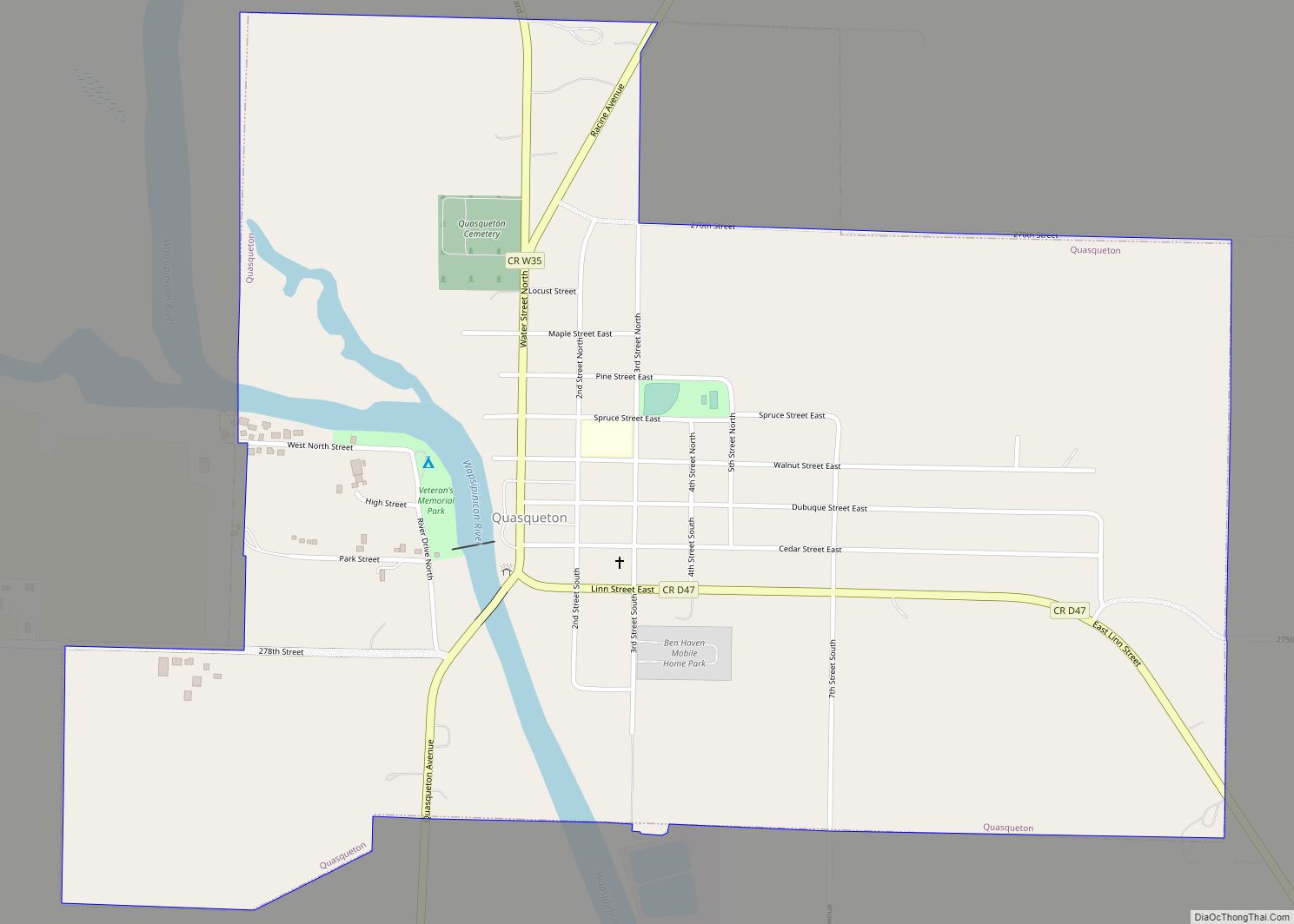 Map of Quasqueton city
