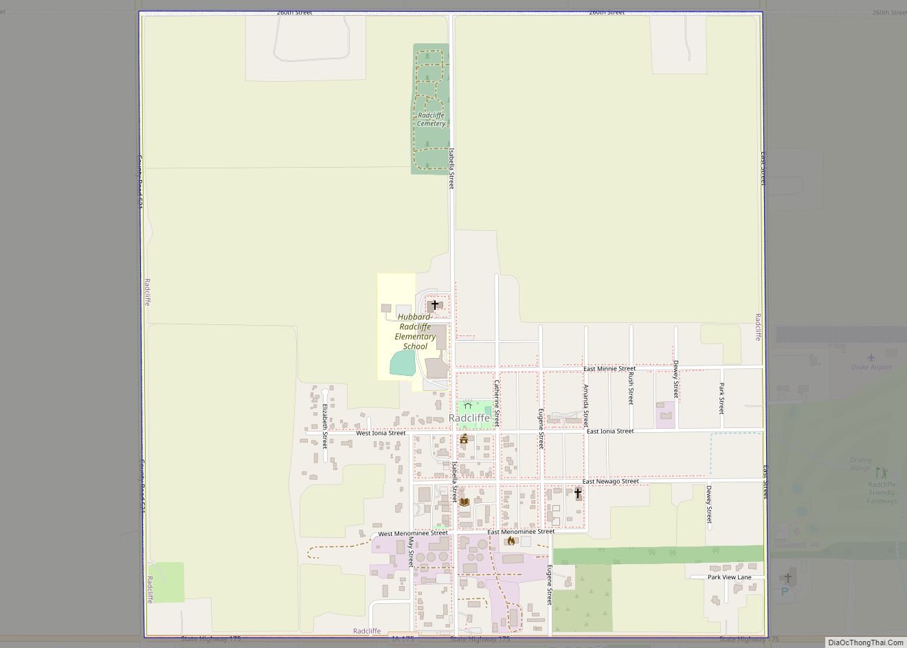 Map of Radcliffe city