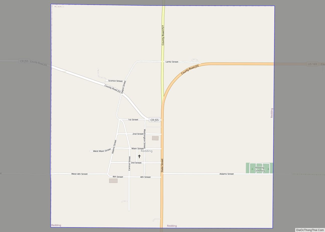 Map of Redding city, Iowa