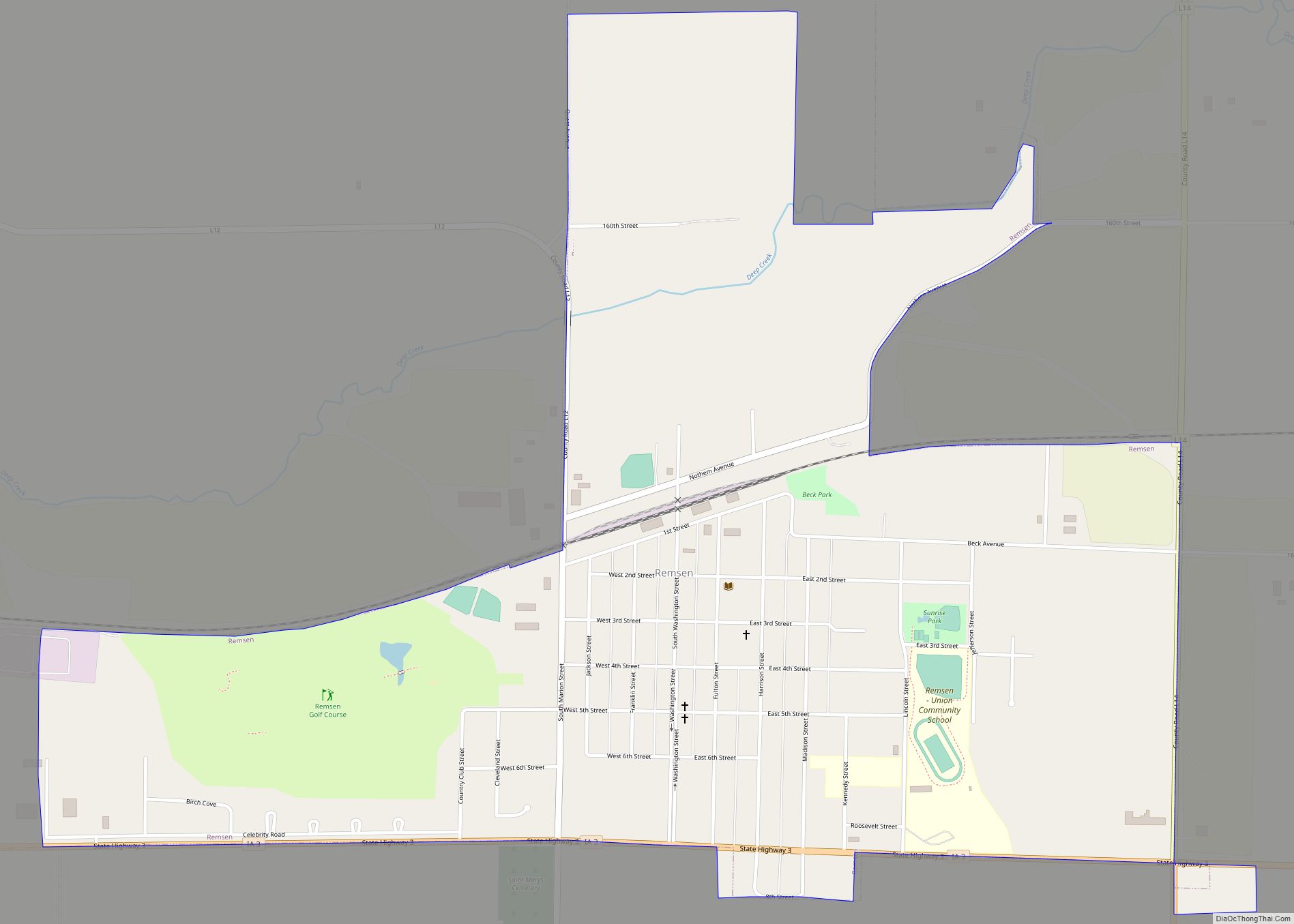 Map of Remsen city