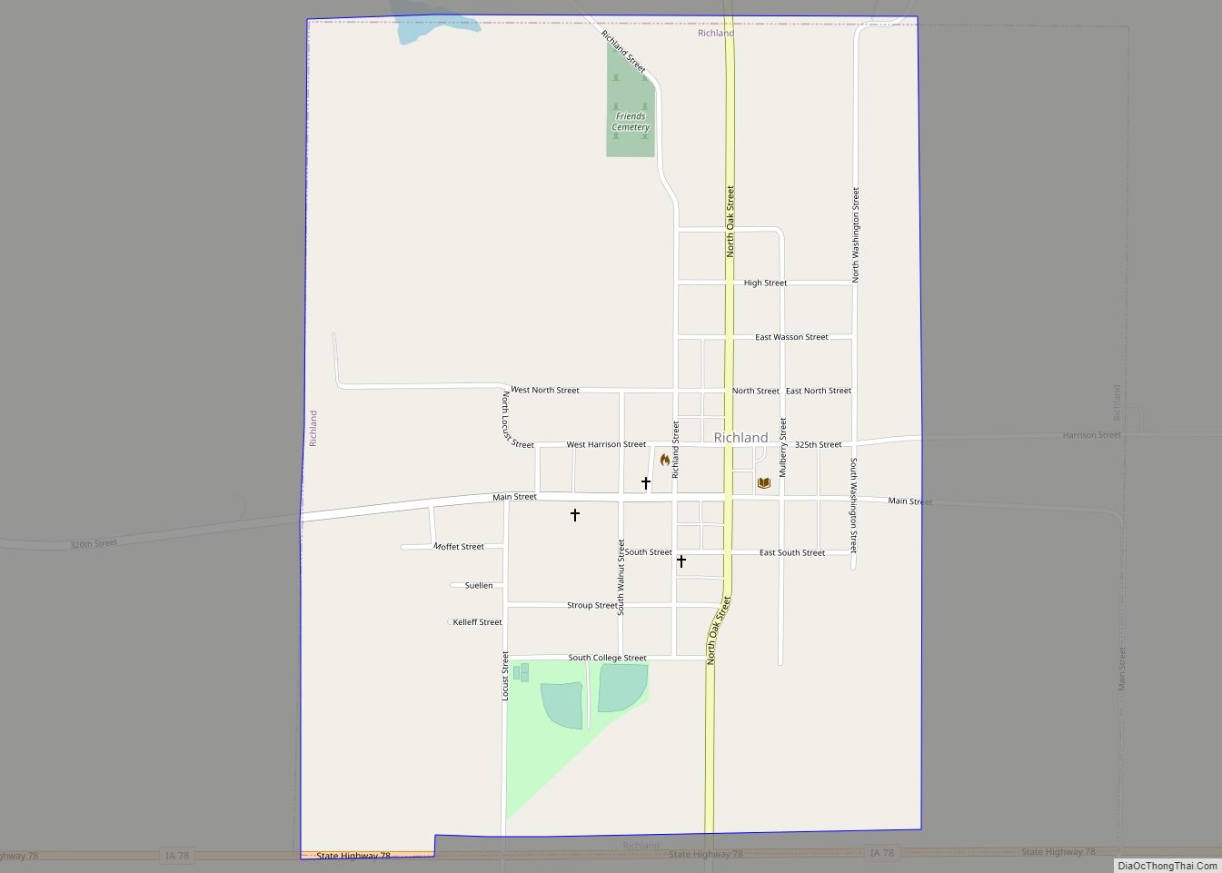 Map of Richland city, Iowa