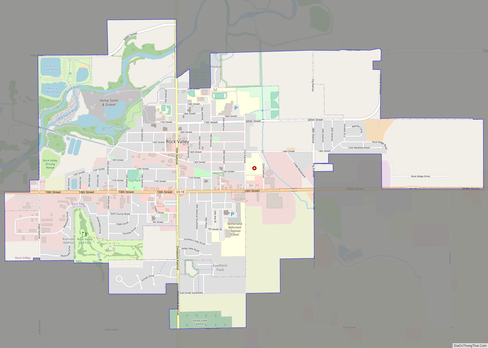 Map of Rock Valley city