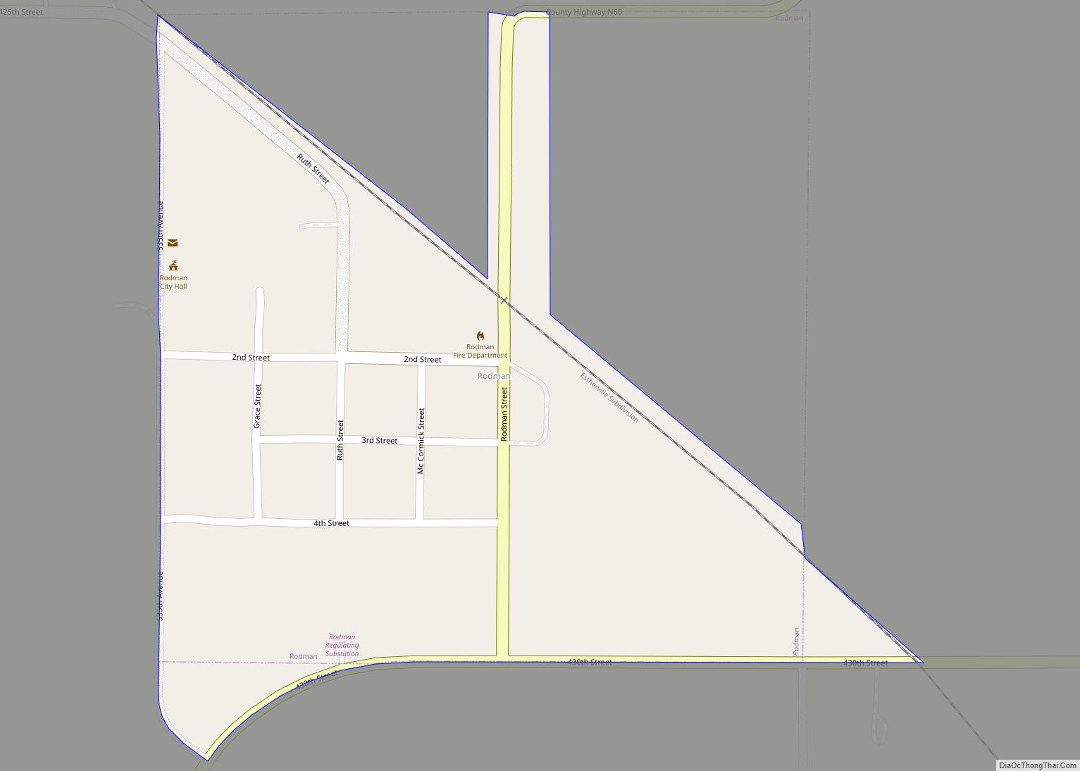 Map of Rodman city