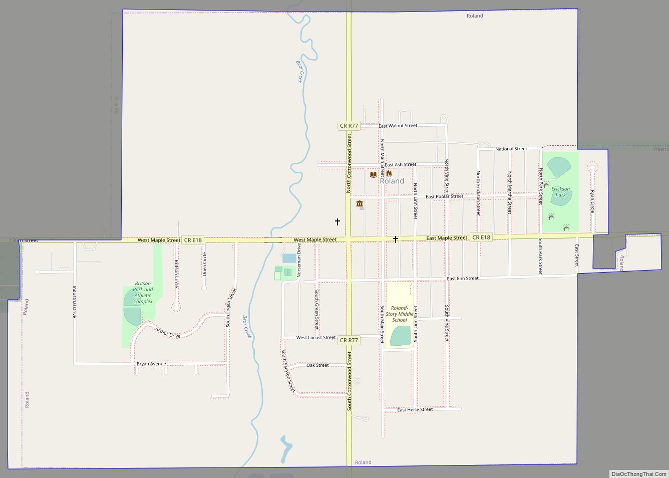 Map of Roland city, Iowa
