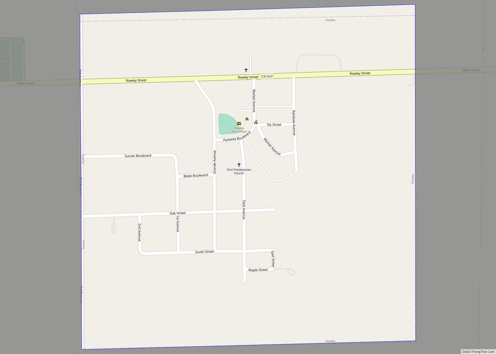 Map of Rowley city