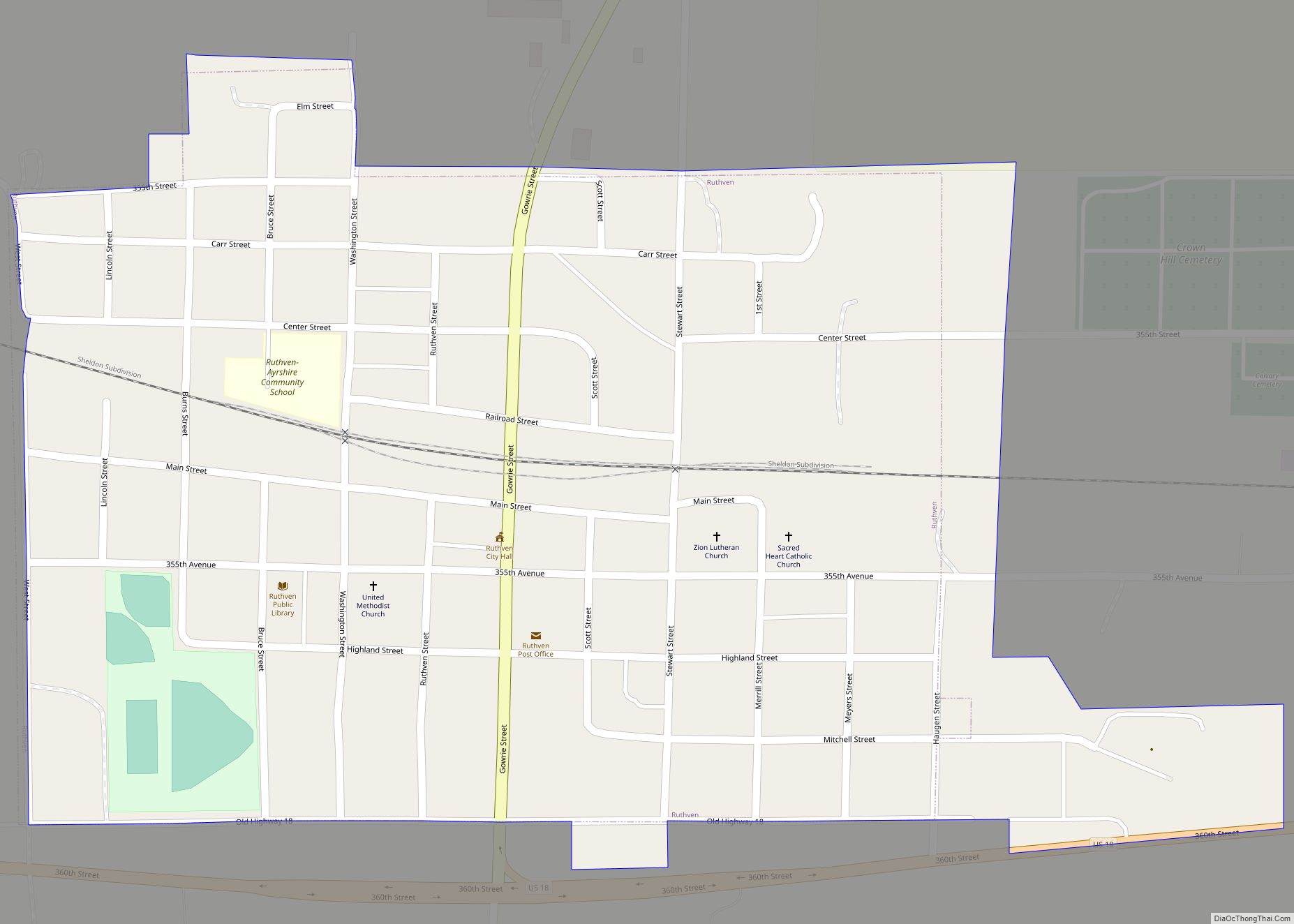 Map of Ruthven city