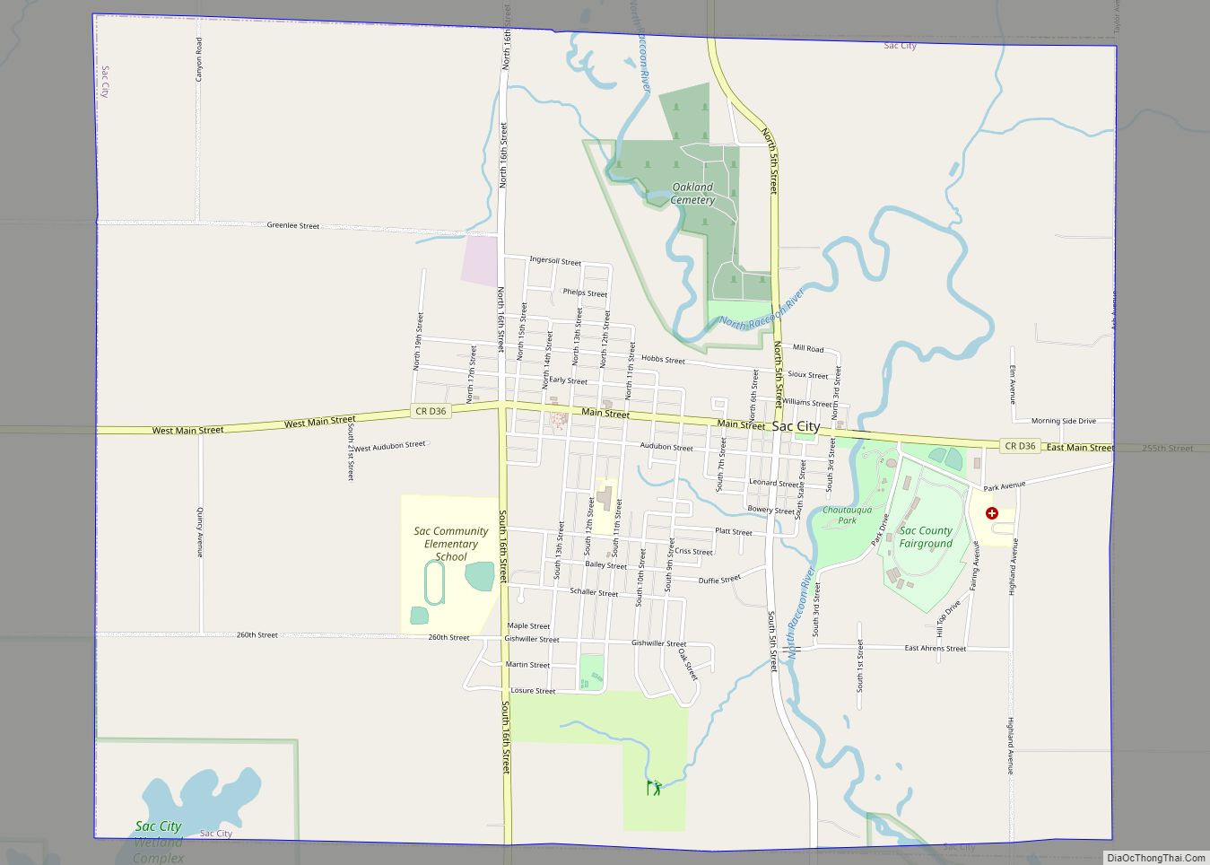 Map of Sac City city