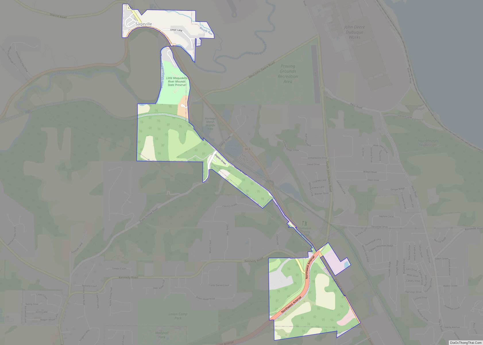 Map of Sageville city