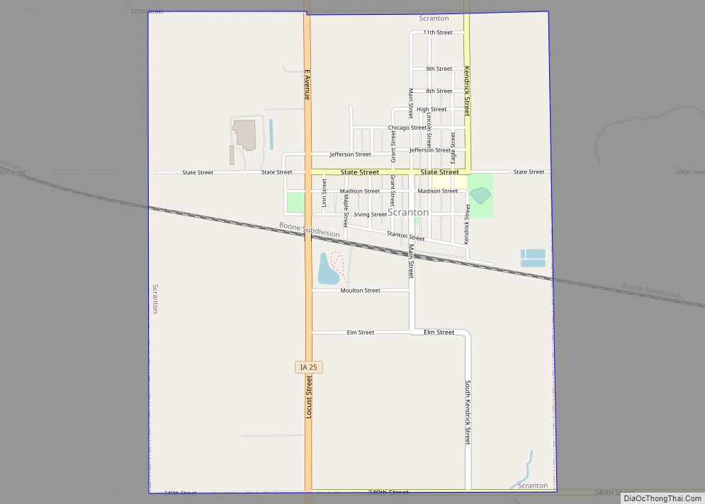 Map of Scranton city, Iowa