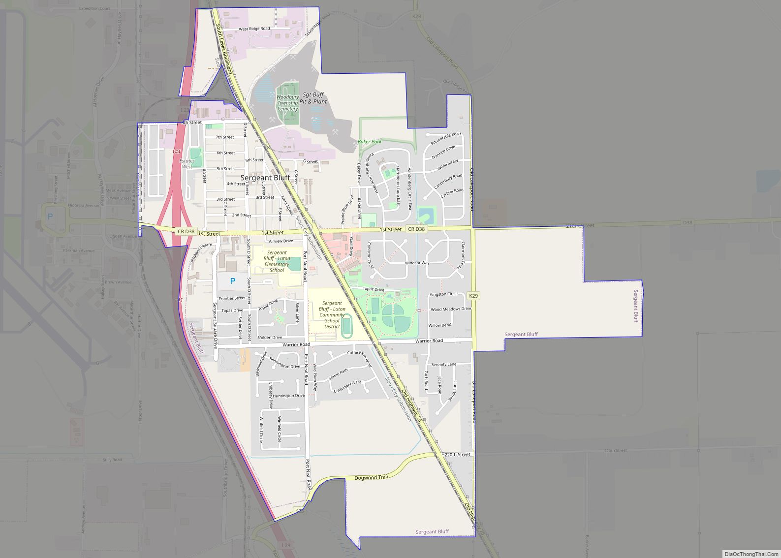 Map of Sergeant Bluff city