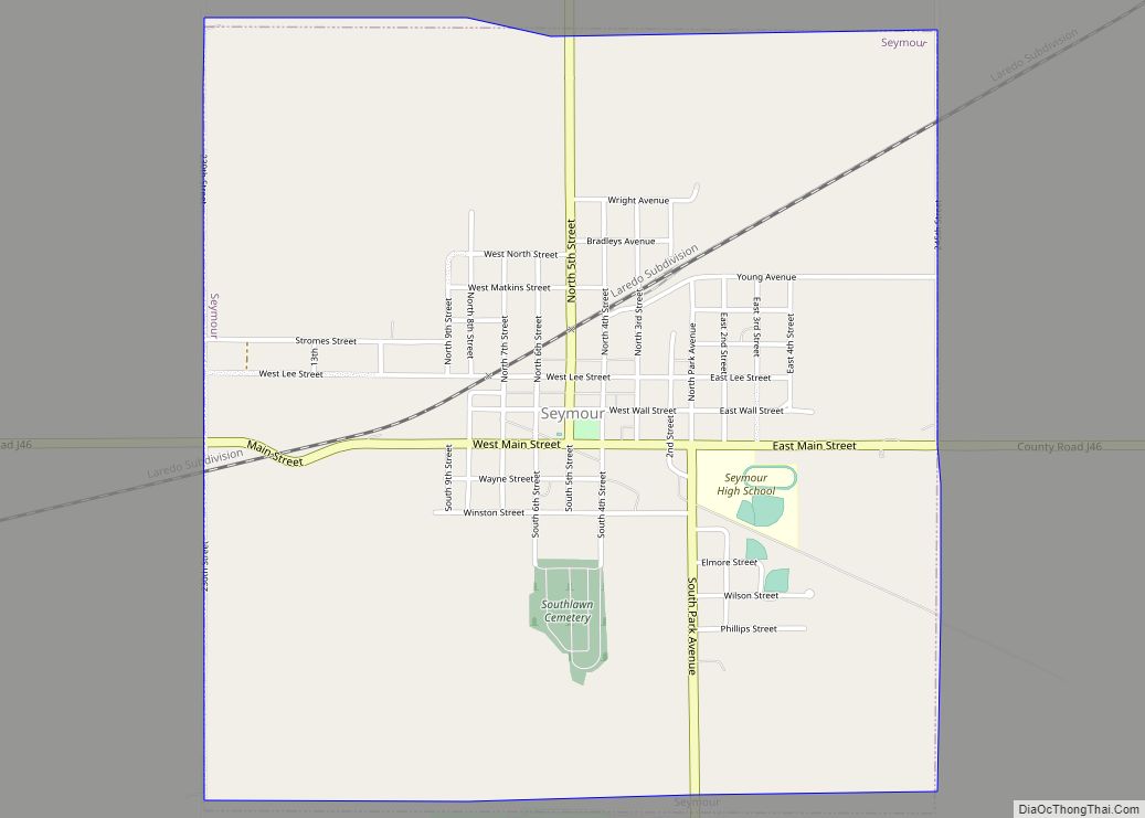 Map of Seymour city