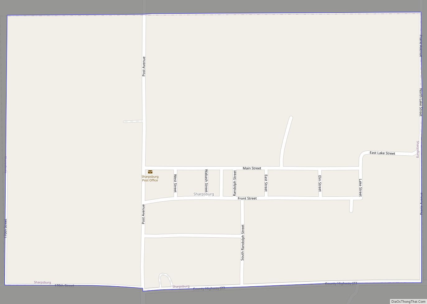 Map of Sharpsburg city, Iowa