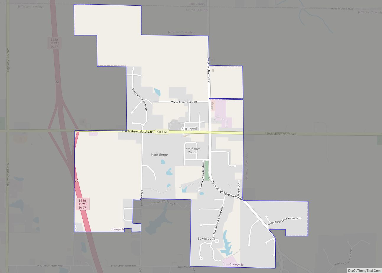 Map of Shueyville city