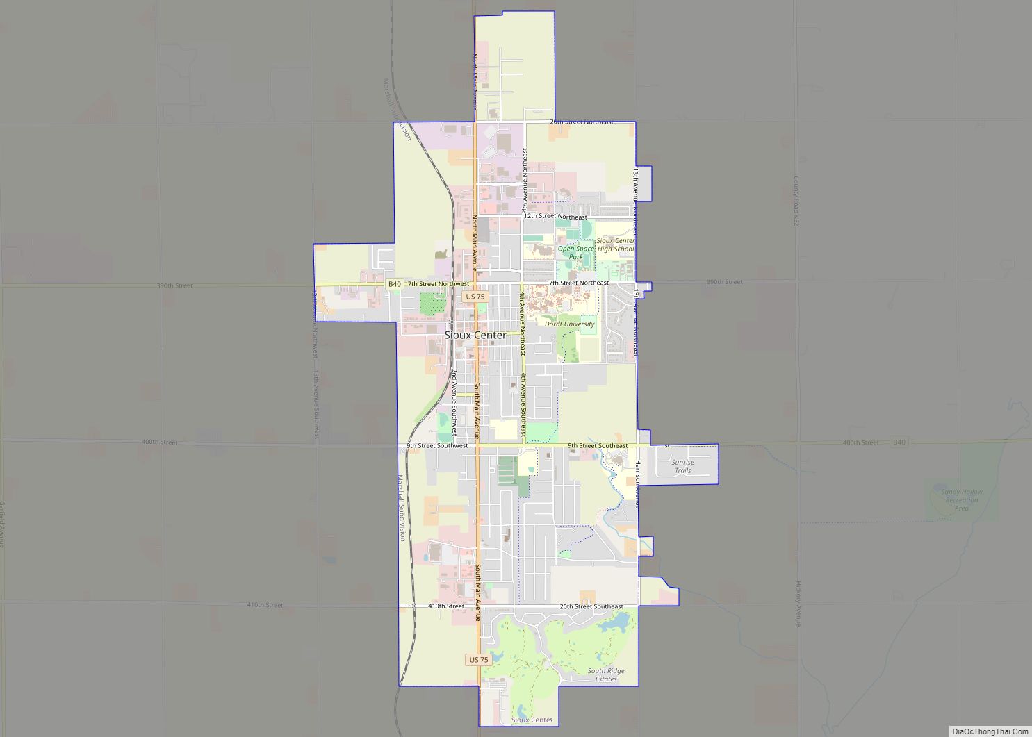 Map of Sioux Center city