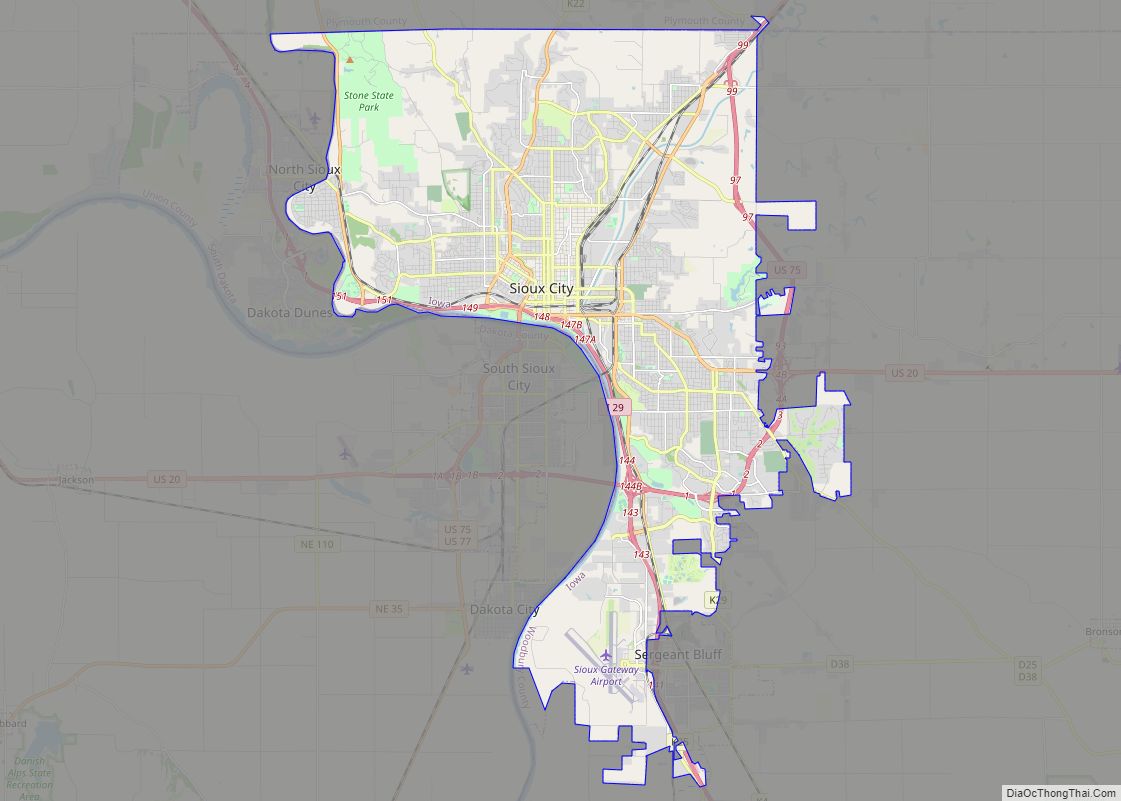 Map of Sioux City city