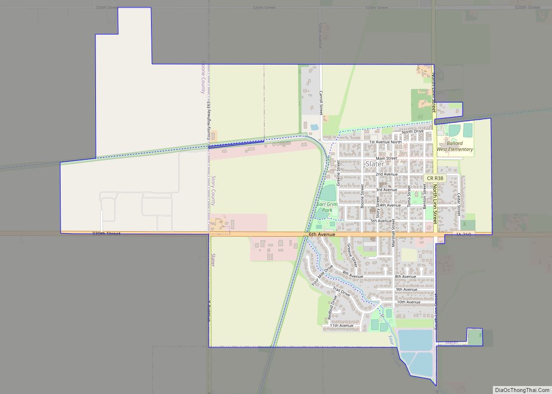 Map of Slater city
