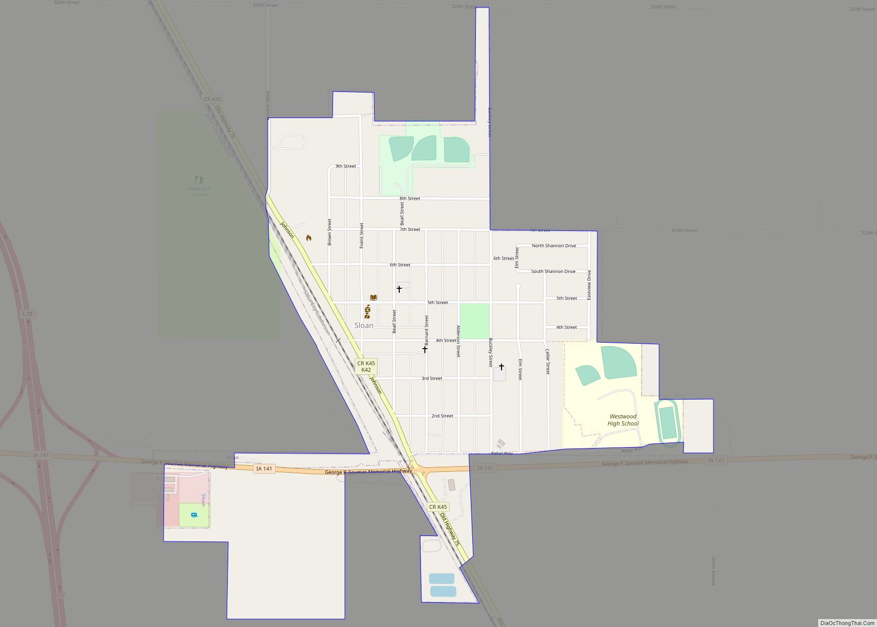 Map of Sloan city