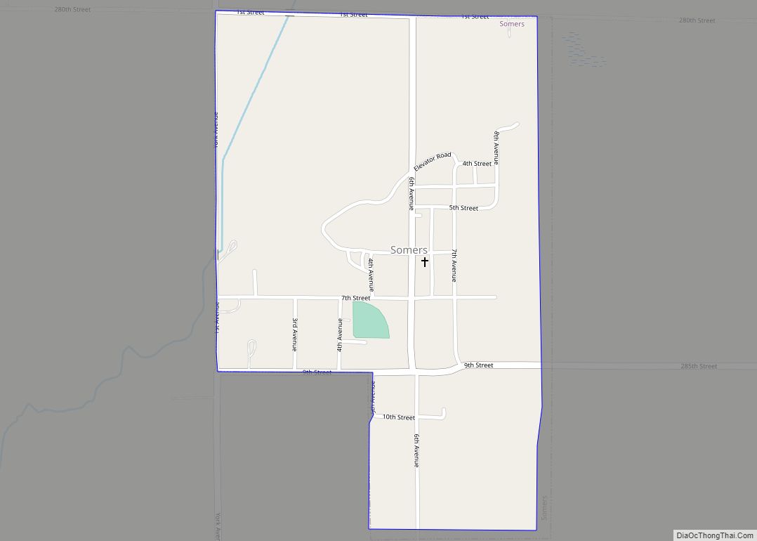 Map of Somers city, Iowa