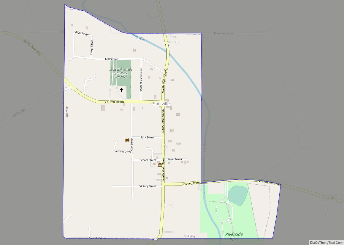 Map of Spillville city