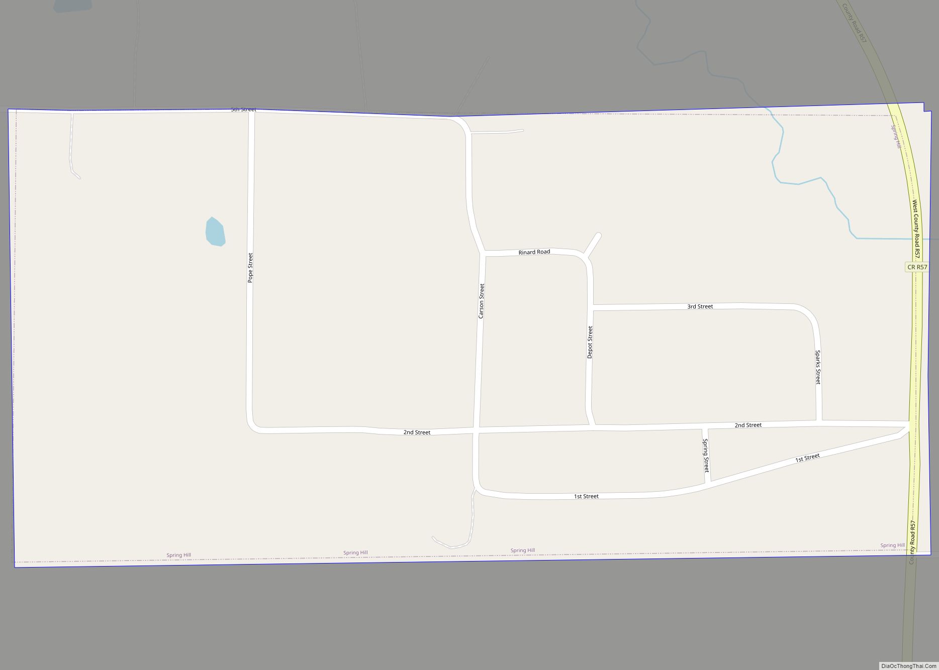 Map of Spring Hill city, Iowa