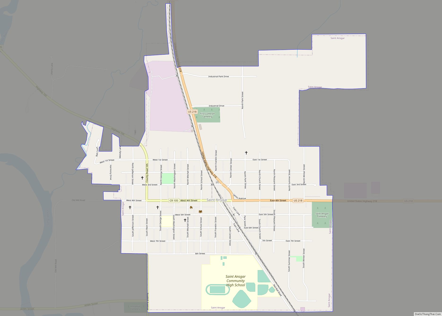 Map of St. Ansgar city