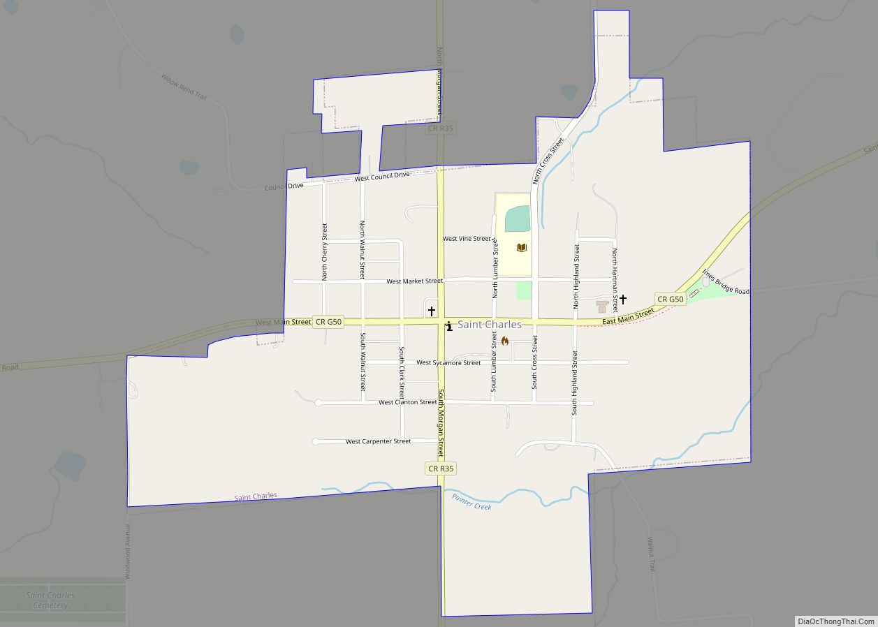 Map of St. Charles city, Iowa