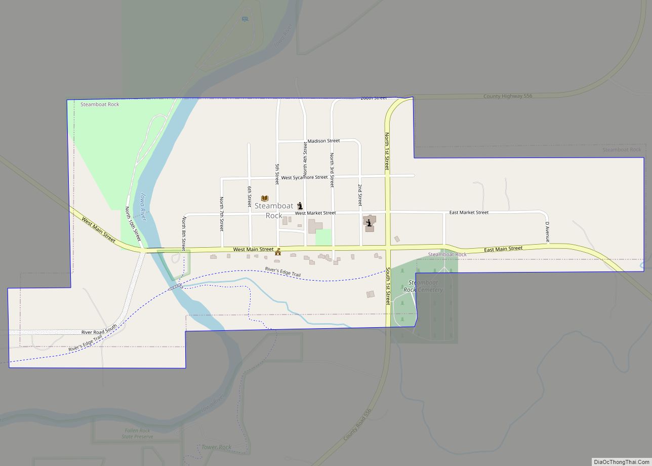 Map of Steamboat Rock city